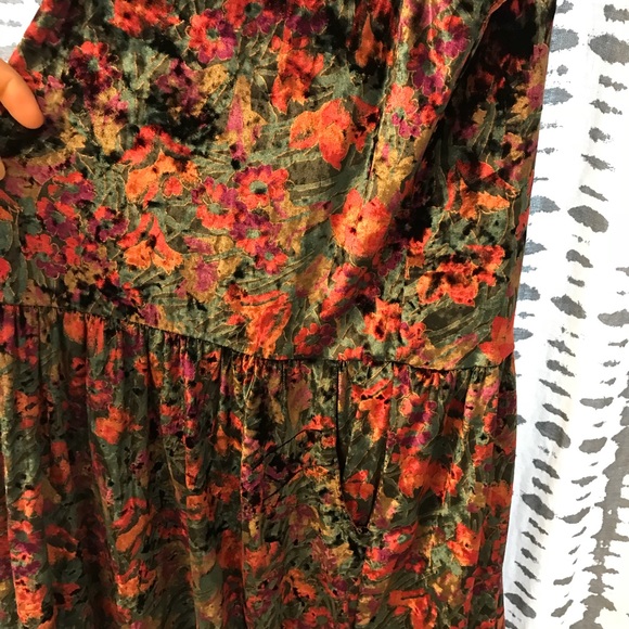 Free People Velvet Velour Skater Jumper Dress Sz M - Picture 3 of 4